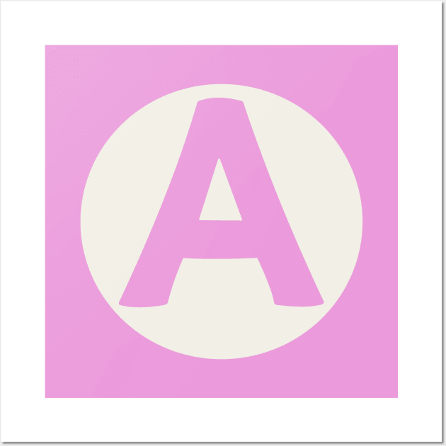 letter a pink Wall Art by persa